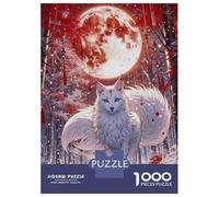 Rompecabezas De 1000 Piezas para Adolescentes Cherry Blossom Wolf Rompecabezas para Adultos Juegos Familiares Regalos para Mujeres Cumpleaños 38x26cm/1000pcs