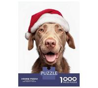 Rompecabezas De 1000 Piezas para Adolescentes Chesapeake Bay Retriever Dog with Santa Hat Rompecabezas DIY Juguetes Mejora La Memoria Oferta como Regalo para Toda La Familia 70x50cm/1000pcs