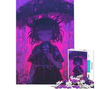 Rompecabezas de 1000 Piezas para Adolescentes Chica Anime bajo la Lluvia en un Cementerio Juego desafiante Juguete para ejercitar la Mente antiestrés Regalo de cumpleaños tamaño 38x52cm