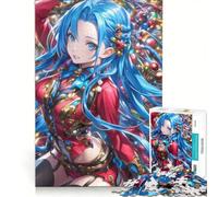Rompecabezas de 1000 Piezas para Adolescentes: Chica Anime con Cabello Azul, Juguetes antiestrés, decoración del hogar, colección de Artistas, Bellas Artes 50x75cm