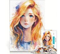 Rompecabezas de 1000 Piezas para Adolescentes, Chica Anime con Cabello Rubio, Juegos educativos, Regalo de cumpleaños, colección de Artistas, Bellas Artes 38x52cm