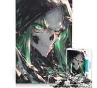 Rompecabezas de 1000 Piezas para Adolescentes Chica Anime con Calavera y Cabello Verde, Juguetes para armar, Mejora la Memoria, con Piezas de Formas aleatorias Que encajan Perfectamente 38x26cm