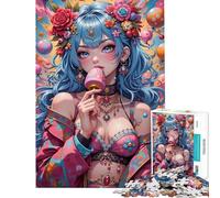 Rompecabezas de 1000 Piezas para Adolescentes Chica Anime con Caramelos Divertido Juego de Rompecabezas Decoración Perfecta Regalo Ideal para Toda la Familia (Tamaño 38x52cm)