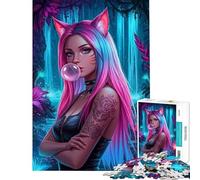 Rompecabezas de 1000 Piezas para Adolescentes Chica Anime con Chicle en un Entorno fantástico Divertido Juego de Rompecabezas Decoración Perfecta Regalo Ideal para Toda la Familia (Tamaño 38x26cm)