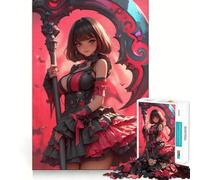 Rompecabezas de 1000 Piezas para Adolescentes,Chica Anime con guadaña,Juego de Corte Limpio,decoración,Juego cognitivo,Juguete para el Tiempo Libre,Regalo Tranquilo de Navidad (38x26cm)