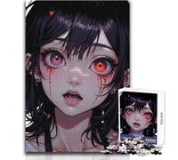 Rompecabezas de 1000 Piezas para Adolescentes, Chica Anime con lágrimas de Sangre, Juegos Familiares, decoración del hogar, Juguetes antiestrés, tamaño 38x26cm