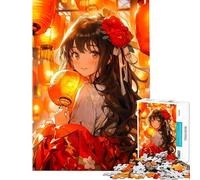 Rompecabezas de 1000 Piezas para Adolescentes Chica Anime con linternas Ideal para cumpleaños Navidad y para divertirse en Familia Juguete Educativo Apto para Mayores de 14 años 38x26cm