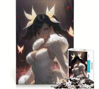 Rompecabezas de 1000 Piezas para Adolescentes: Chica Anime con Mariposas y Ojos Rojos, Juguetes para armar, Ideal para Relajarse y despejar la Mente, Decorar el Escritorio 38x26cm
