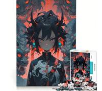 Rompecabezas de 1000 Piezas para Adolescentes: Chica Anime con máscaras de Demonio, decoración de Pared, Juguete para Mejorar la Memoria, cumpleaños y Navidad 38x52cm