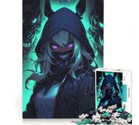 Rompecabezas de 1000 Piezas para Adolescentes: Chica Anime con máscaras de Demonio, Juegos relajantes, Actividades Divertidas en casa, Gran Regalo para Gamers 38x26cm