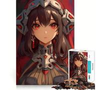 Rompecabezas de 1000 Piezas para Adolescentes Chica Anime con Ojos Rojos,diseño de líneas limpias,Juego Creativo,Juguete para Relajarse, (38x26cm)
