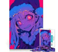 Rompecabezas de 1000 Piezas para Adolescentes Chica Anime con Ojos Rojos,diseño de líneas limpias,Juego Creativo,Juguete para Relajarse, (50x75cm)