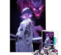 Rompecabezas de 1000 piezas para adolescentes Chica anime con tatuaje de dragón Juguetes educativos para aprender Juego de construcción de patrones Gran regalo para los amantes de los juegos (50x75cm)