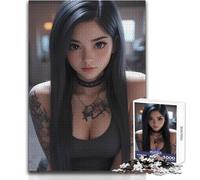 Rompecabezas de 1000 Piezas para Adolescentes, Chica Anime con Tatuajes, Juguete, Juego Intelectual, Mejora la Memoria, Regalo de cumpleaños, tamaño 50x75cm