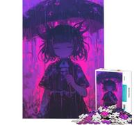 Rompecabezas de 1000 Piezas para Adolescentes Chica Anime en un Cementerio bajo la Lluvia Juego Educativo desafío Juguete Juego práctico decoración Perfecta Regalo de cumpleaños tamaño 75x50cm