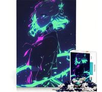 Rompecabezas de 1000 Piezas para Adolescentes Chica Anime neón Juguetes para armar Mejora la Memoria con Piezas de Formas aleatorias Que encajan Perfectamente 38x52cm