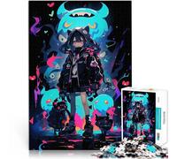Rompecabezas de 1000 Piezas para Adolescentes Chica de Anime con Criaturas Brillantes Desafiante Difícil Una Obra de Arte 75x50cm