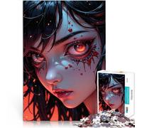 Rompecabezas de 1000 Piezas para Adolescentes Chica de Anime con lágrimas de Sangre Juego Familiar para y Buen Regalo 38x26cm