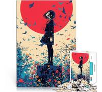 Rompecabezas de 1000 Piezas para Adolescentes Chica de Anime con pájaros Juego Familiar para y Interacción Entre Padres e Hijos 75x50cm