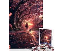 Rompecabezas de 1000 Piezas para Adolescentes Chica de Anime Japonesa Caminando Juegos relajantes Actividades Familiares Juguetes antiestrés para Fortalecer el Amor Entre Parejas (38x26cm)