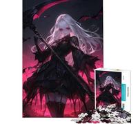 Rompecabezas de 1000 Piezas para Adolescentes Chica de Anime Oscura con guadaña Un Reto difícil de completar Juguetes de Bricolaje para Mayores de 14 años 50x75cm
