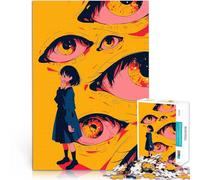 Rompecabezas de 1000 Piezas para Adolescentes Chica de Anime y Ojos Gigantes Rompecabezas con Piezas de Formas aleatorias Que se entrelazan Completamente 75x50cm