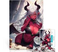 Rompecabezas de 1000 Piezas para Adolescentes Chica Demonio con alas Juego Intelectual de Juguete Mejorar el Amor Entre Parejas 52x38cm