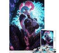 Rompecabezas de 1000 Piezas para Adolescentes Chica Demonio con Cuernos y Cabello Brillante decoración del hogar Juguetes Regalo de cumpleaños Juego práctico interacción Entre Padres e Hijos 38x52cm