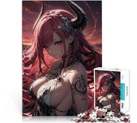 Rompecabezas de 1000 Piezas para Adolescentes Chica Demonio de Anime con Cuernos Análisis y lógica Cumpleaños 52x38cm