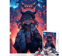 Rompecabezas de 1000 Piezas para Adolescentes Chica Demonio en la Ciudad Juguete Educativo Grandes Regalos y Juguetes Juegos Divertidos Entrena tu Cerebro y Tus Manos tamaño 38x26cm