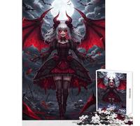 Rompecabezas de 1000 Piezas para Adolescentes Chica Diablo gótica con alas Rojas Juguete Educativo Grandes Regalos y Juguetes Juegos relajantes Actividades Divertidas en casa tamaño 50x75cm