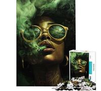Rompecabezas de 1000 Piezas para Adolescentes Chica fumando Cannabis Mujer desafío Educativo decoración de Pared Juegos relajantes Apto para Mayores de 14 años (50x75cm)