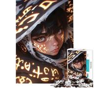 Rompecabezas de 1000 Piezas para Adolescentes Chica mística con símbolos Brillantes Juguetes educativos Juegos educativos Obra de Arte de Corte de precisión Regalo (Tamaño 38x26cm)