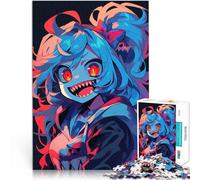 Rompecabezas de 1000 Piezas para Adolescentes Chica Monstruo de Anime Juego de Preguntas con Piezas de Formas aleatorias Que se entrelazan Completamente 52x38cm