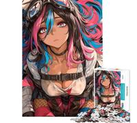 Rompecabezas de 1000 Piezas para Adolescentes Chica piloto de Anime con Cabello Colorido Rompecabezas para Adolescentes Juegos relajantes Carrera de Velocidad Manual Ideal para cumpleaños y Navidad