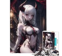 Rompecabezas de 1000 Piezas para Adolescentes Chica Sexy Demonio del Infierno desafío Educativo decoración de Pared Juegos relajantes Apto para Mayores de 14 años (50x75cm)