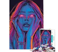 Rompecabezas de 1000 Piezas para Adolescentes Chica Trance psicodélica Rompecabezas para Adultos Juego de ingenio Divertido humorístico difícil y desafiante (tamaño 38x52cm)