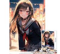 Rompecabezas de 1000 Piezas para Adolescentes Chica Waifu en Uniforme Juguetes antiestrés Regalos de Amigo Secreto Juego de ingenio desafiante para completar tamaño 38x52cm