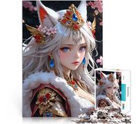 Rompecabezas de 1000 Piezas para Adolescentes Chica Zorro de Anime Reducción del estrés Interesante decoración de Pared 38x26cm