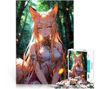 Rompecabezas de 1000 Piezas para Adolescentes Chica Zorro en el Bosque Acertijo para Cada Pieza es única: un desafiante y Divertido Juego Familiar 52x38cm