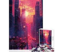 Rompecabezas de 1000 Piezas para Adolescentes Chicago Cyberpunk decoración del hogar Juguetes Regalos para Mujeres y Hombres Juegos Divertidos desafío Educativo tamaño 38x26cm