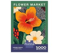 Rompecabezas De 1000 Piezas para Adolescentes Chicago Flower Market Botanical Art Print Rompecabezas para Adultos Juegos Divertidos Desafío Difícil para Cumpleaños, Navidad 52x38cm/1000pcs
