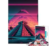 Rompecabezas de 1000 Piezas para Adolescentes Chichén Itzá Ayuda a ejercitar el Cerebro Juguete Educativo para el Aprendizaje Decoración de Pared Apto para Mayores de 14 años 50x75cm