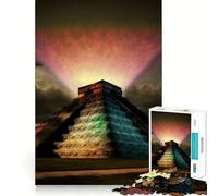 Rompecabezas de 1000 Piezas para Adolescentes Chichén Itzá Diseño de Corte Fino Juego de concentración Regalo de Paz Tiempo de Juego Regalo de Ocio navideño (38x26cm)
