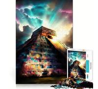 Rompecabezas de 1000 Piezas para Adolescentes Chichén Itzá Premium,Divertido,fácil de Usar,Ideal para divertirse y para exhibir en Navidad (38x52cm)