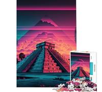 Rompecabezas de 1000 Piezas para Adolescentes Chichén Itzá Rompecabezas antiestrés Juguetes para el hogar Juego de diseño Hermoso (38x26cm)