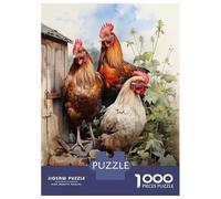 Rompecabezas De 1000 Piezas para Adolescentes Chicken Farm Animals Rompecabezas para Adolescentes Juguetes Antiestrés Regalos para Mujeres Regalos para Reducir El Estrés 52x38cm/1000pcs