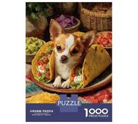 Rompecabezas De 1000 Piezas para Adolescentes Chihuahua in Tacos Still Life Rompecabezas para Adultos Juegos Familiares Regalos para Mujeres Cumpleaños 38x26cm/1000pcs