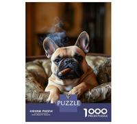 Rompecabezas De 1000 Piezas para Adolescentes Chill Pup with Cigar Rompecabezas para Adultos Juguetes Antiestrés Análisis Y Lógica Cumpleaños Y Navidad 38x26cm/1000pcs
