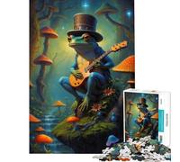 Rompecabezas de 1000 Piezas para Adolescentes Chillin Frog Guitar Music Brain Intelligence Challenge Juguetes adictivos Juegos educativos Mejora la Memoria Regalo de cumpleaños (Tamaño 38x52cm)